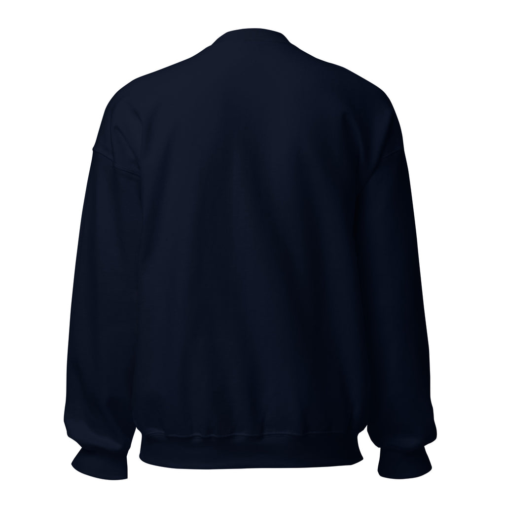 Let Your Light Shine Christian unisex crewneck sweatshirt in Navy, flat lay back view