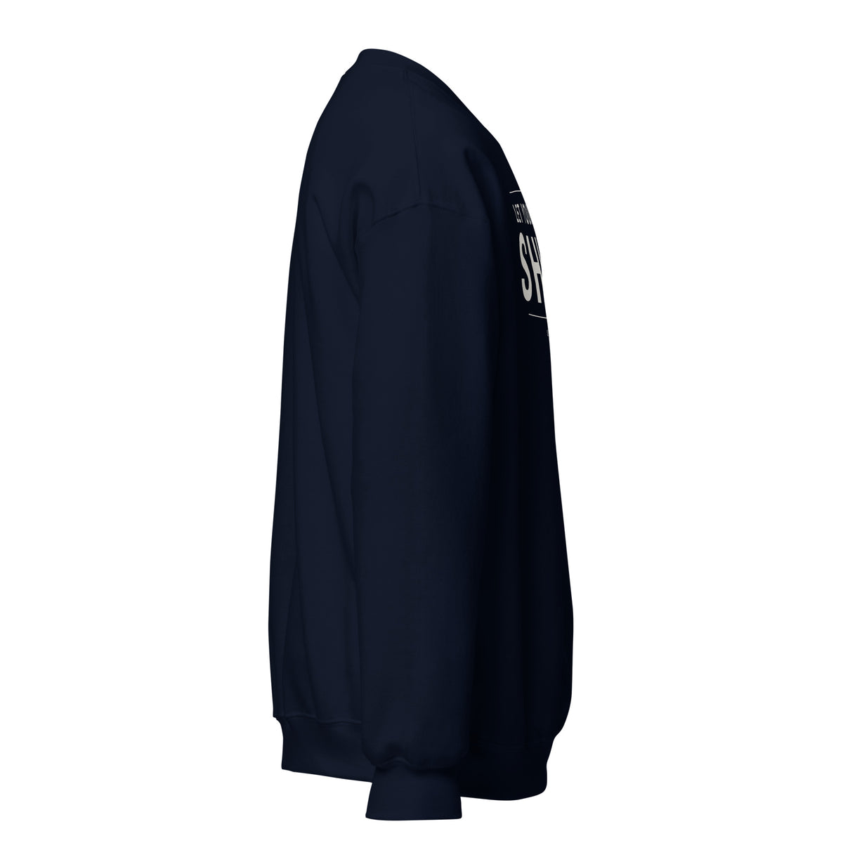Let Your Light Shine Christian unisex crewneck sweatshirt in Navy, right side view